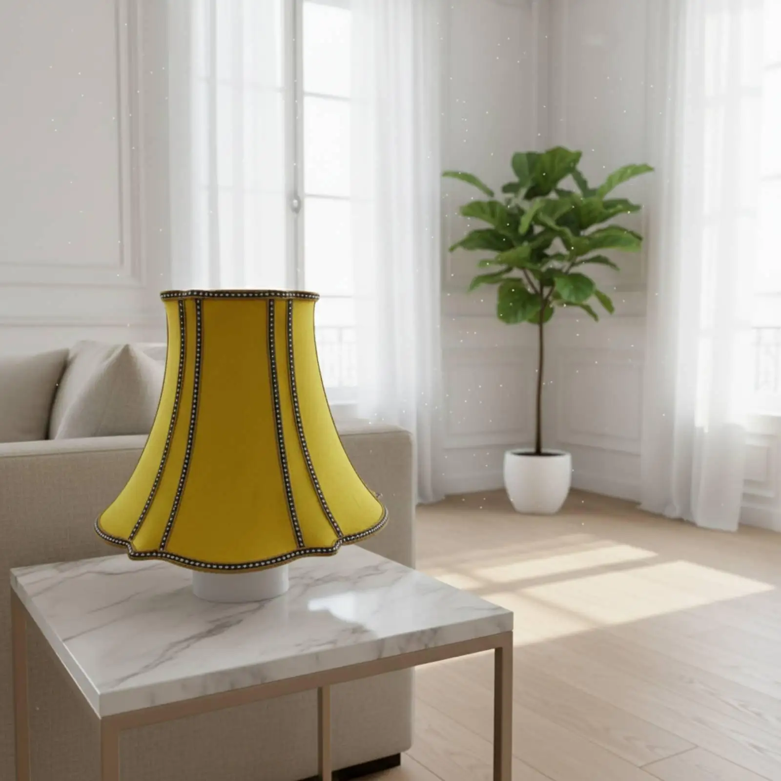 Decorative Velvet Lamp Shade Unique Silhouette Light Diffuser Lampshade for Bedroom Table Lamp Home Decor