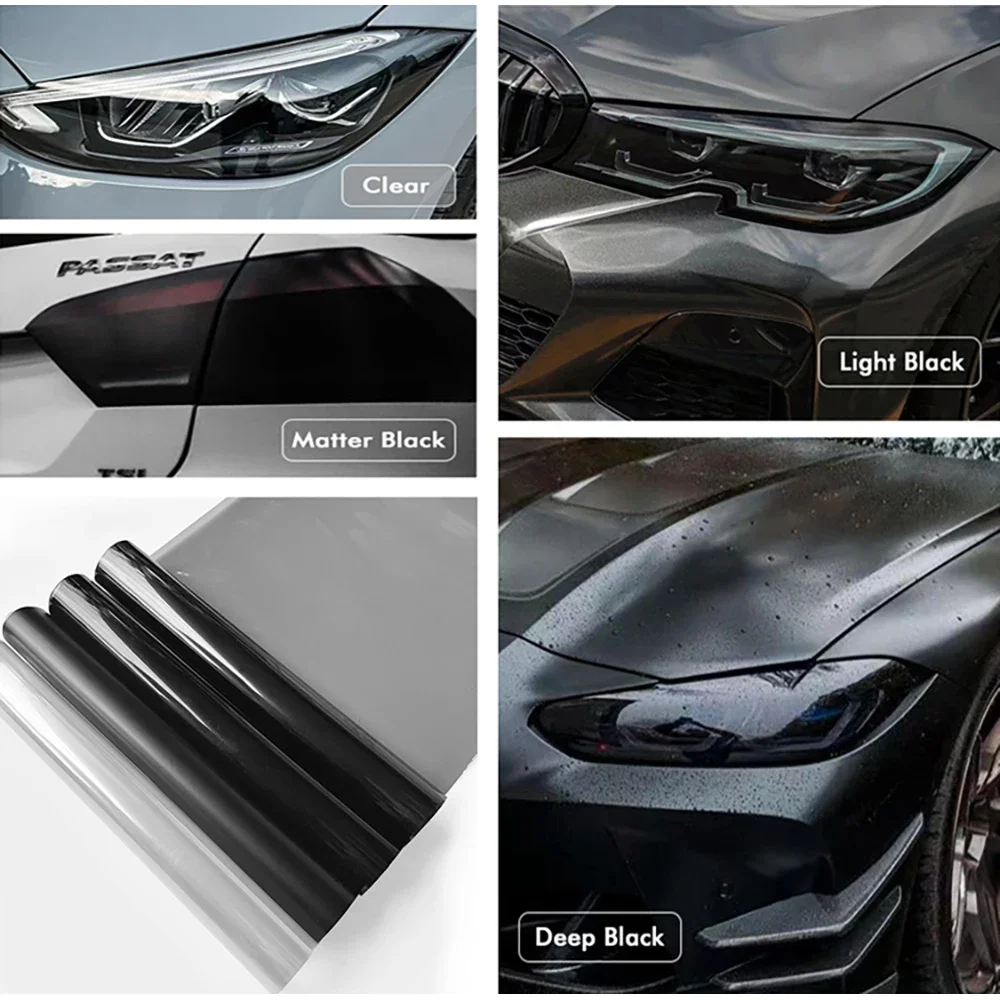 جودة سيارة ضوء المصباح الخلفي تينت الفينيل فيلم المصباح احباط ملصق قسط جودة فيلم على المصابيح الأمامية اكسسوارات السيارات #5