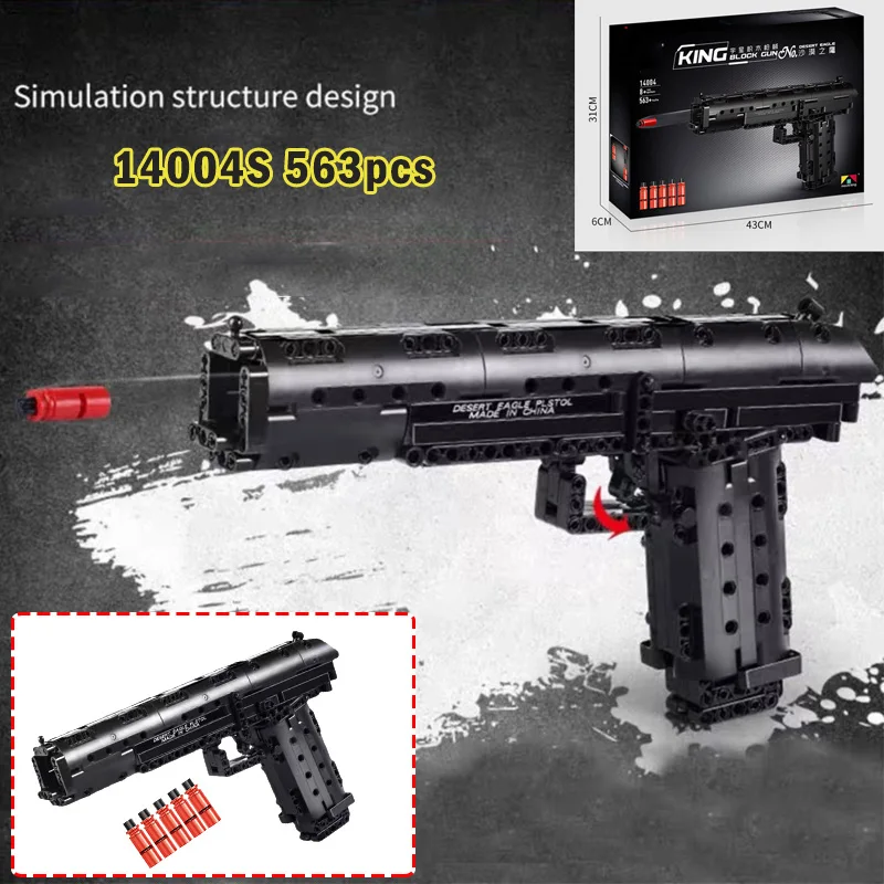 

Simulated Handgun Model MOC Building Block Military Series Shooting Game Gun 563pcs Assembly Education Small Bricks Boy Toy Gift