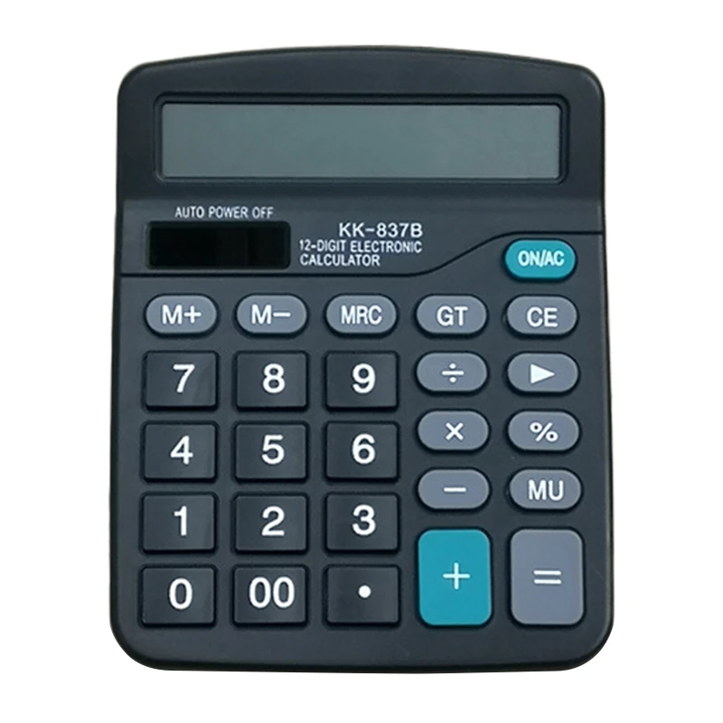 837B Desktop Calculator Office Computer Electronic Calculator 12 Digits Black DropShipping