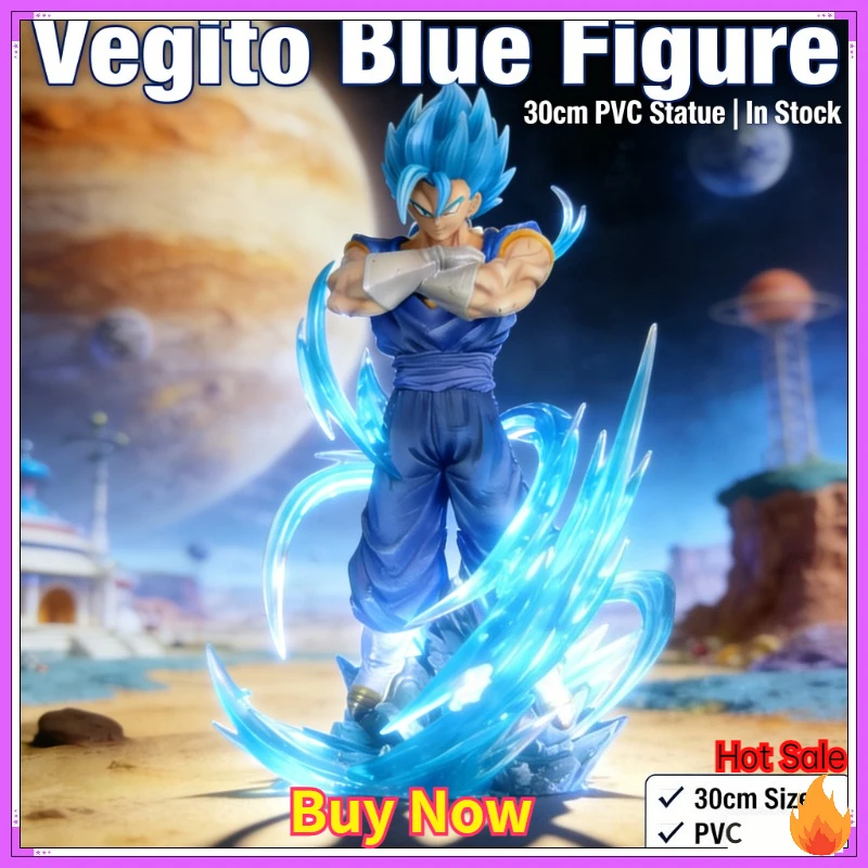 

Фигурки Dragon Ball Z, статуэтка Супер Сайян Вегито/Гогета/Вегета из ПВХ, коллекционная модель 30 см со сменной головой, подарок для фанатов