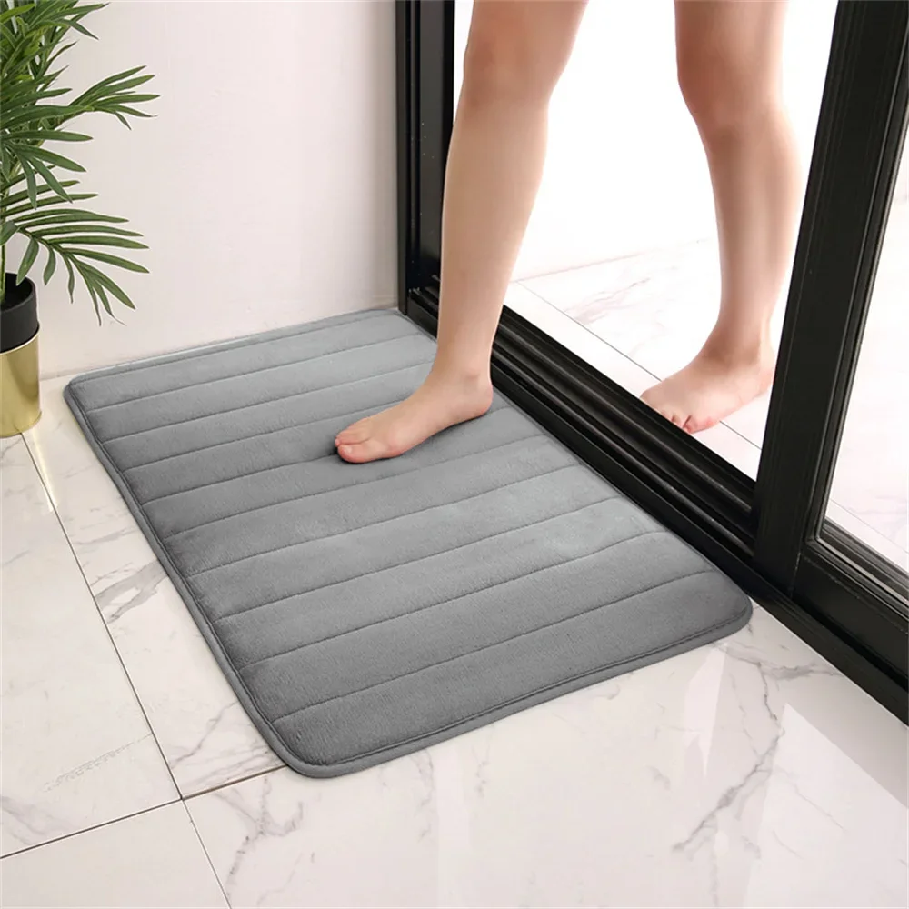 Memory Foam Bath Mat, Water Absorbent Shower Mat, Thick Bath Rugs for Bathroom Non Slip, Ultra Soft Bathroom Rugs