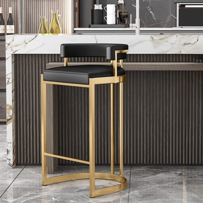 

foldable Light Luxury Bar Chair Backrest Modern Simple counter High Stool Interior comfortable sedie ristorante furniture