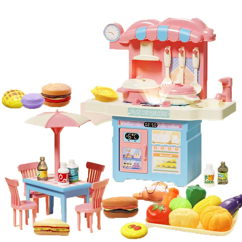 Giocattolo da cucina per casa simulata Mini set da bancone da cucina Casa divertente che gioca giocattoli da cucina per bambini robusti e sicuri
