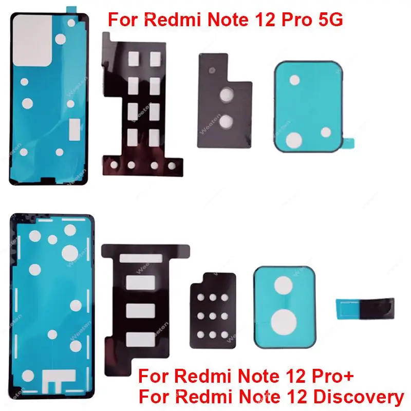 Back Battery Housing Cover For Xiaomi Redmi Note 12 Pro+ Plus 12 Discovery 5G Rear Battery Housing Cover Adhesive Sticker Glue