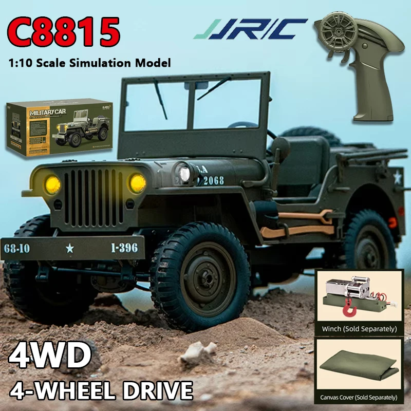 JJRC C8815 RC JEEP WILLYS Car 1:10 Simulation 2.4G 4WD RTR Track Climbing Scale Military Off-Road Truck Vehicle Adult Toy Kids G