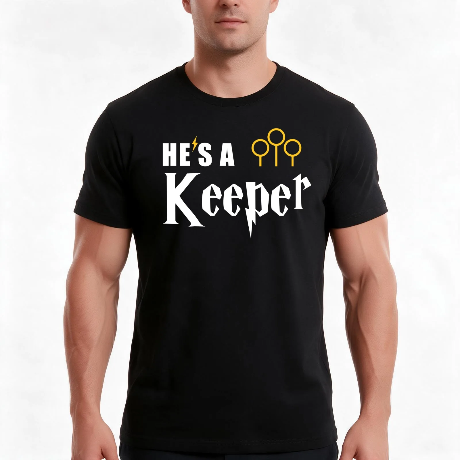 Funny He's A Keeper - Cute Couples Statement T-Shirt, Summer Casual Cotton Tee, Oversized Streetwear Tops, Vintage Graphic Print