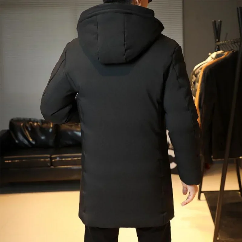 2023 Men's Windproof Cotton Coat Winter Thickened Cotton Winter Jacket 2023 Men's Coat with Hood Stand-Up Collar Warm Men's