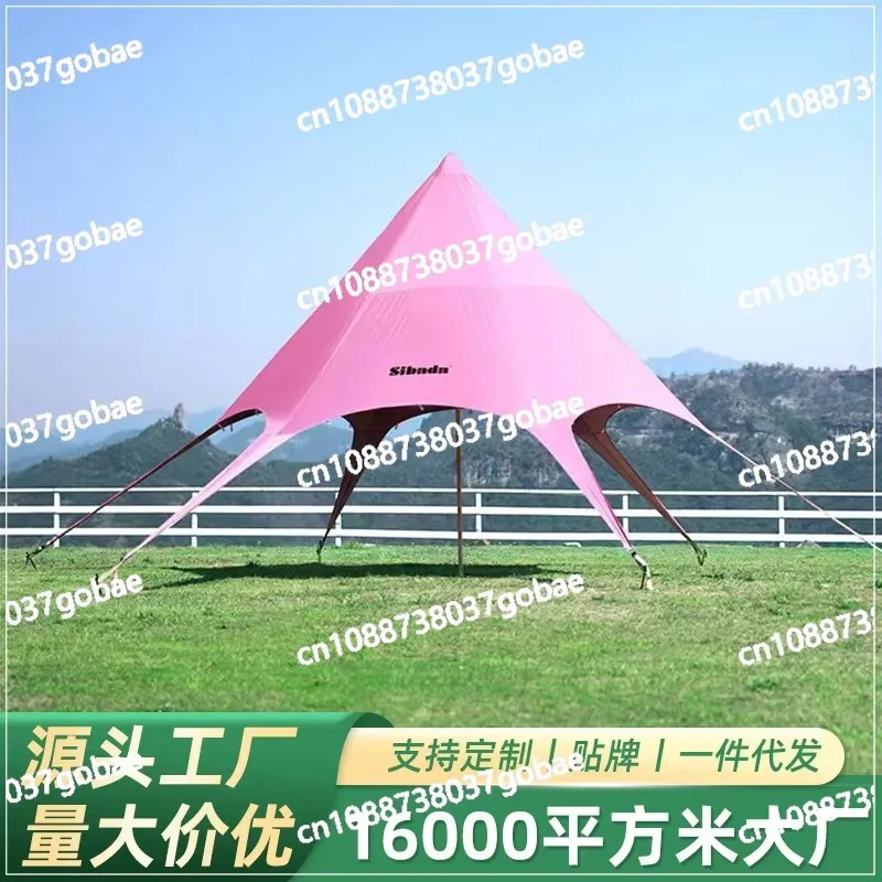 Outdoor Canopy Tent Parasol Silver Sunscreen Beach Insulation Hexagonal Pergola Portable Camping Star Canopy