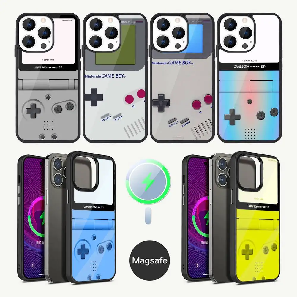 

Video Game Boy Phone Case For iPhone 16,15,14,13,12,11,Plus,Pro,Max Mini Magsafe Magnetic Wireless Charging