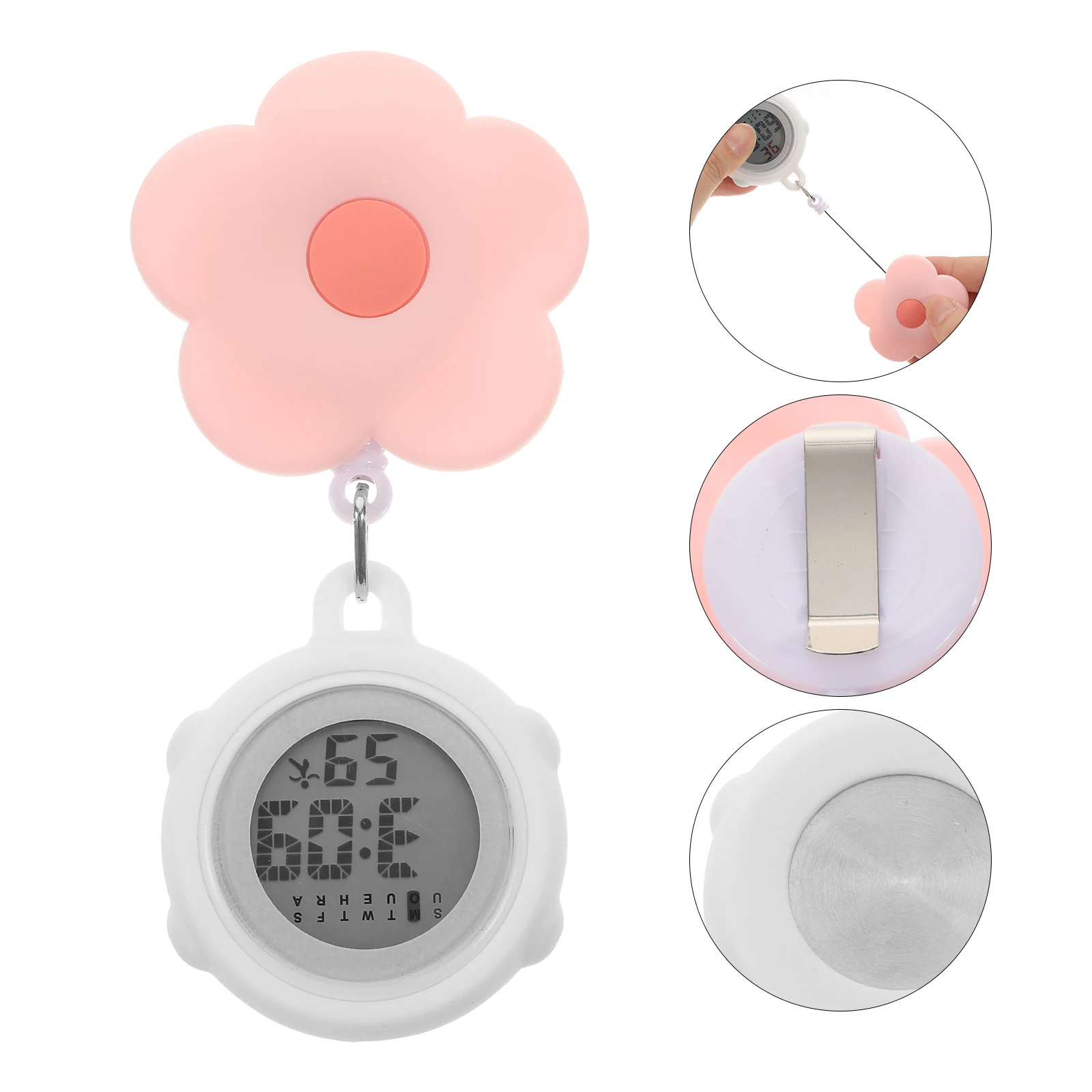 

Stylish Lightweight Nurse Retractable Hanging Design Clip-On Pocket Timing Device Durable Electronic Watch For Medical Staff