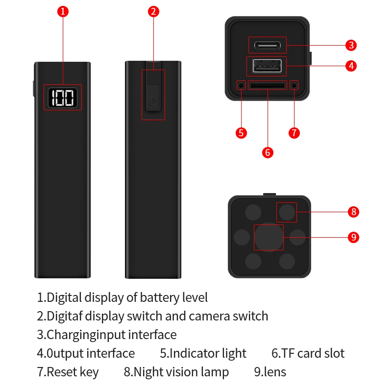 Portable 4K Night Vision WiFi Monitoring Camera, Wireless Night Vision HD Automatic Human Tracking Security Baby Monitor