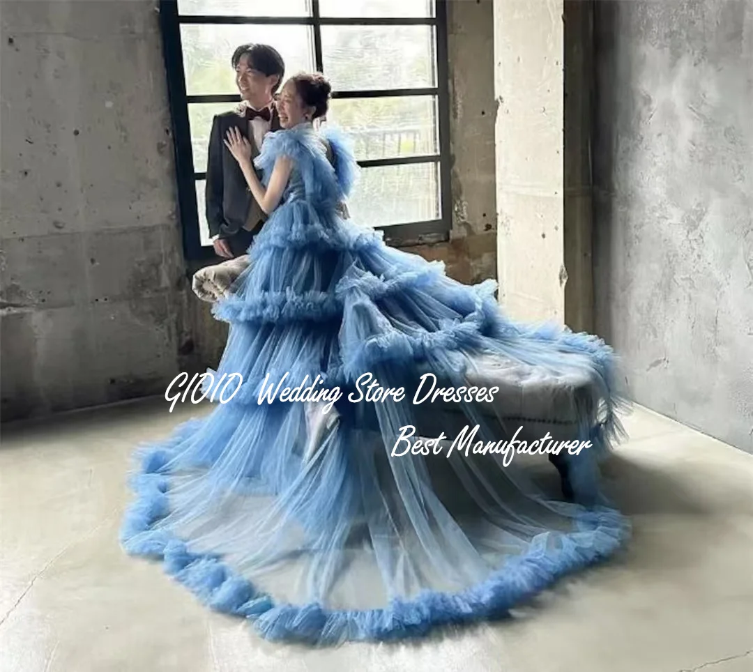 Gioio สไตล์ญี่ปุ่นพรหมชุดเกาหลี A-Line Tulle Layered งานแต่งงานชุดราตรีที่กําหนดเองชุดพรรคอย่างเป็นทางการชุดราตรี Gow