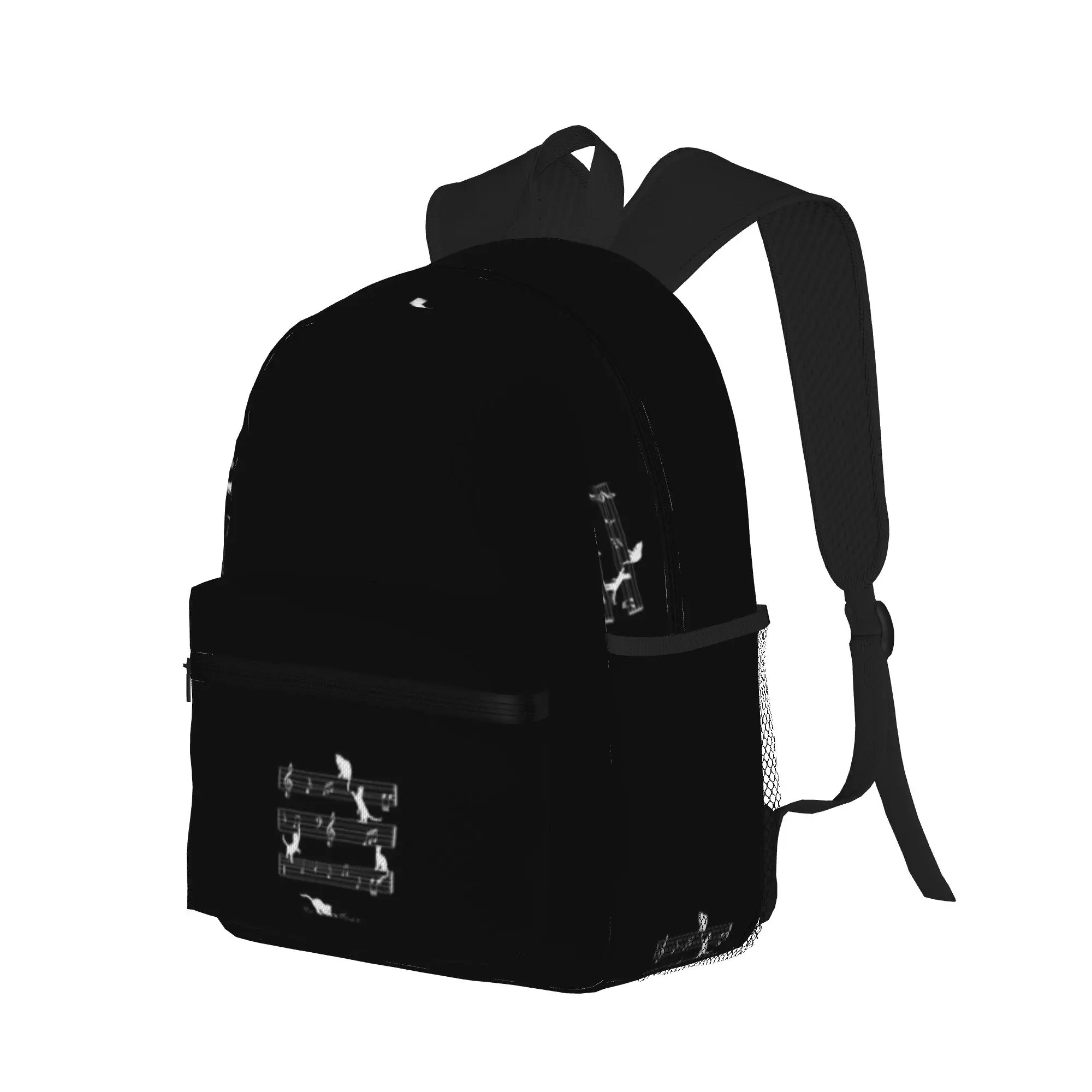 Love Music Cats Playing With Musical Notes Sheets Cute Cat Men Women Girls Kids  Casual Backpack for Students and Adults Bag