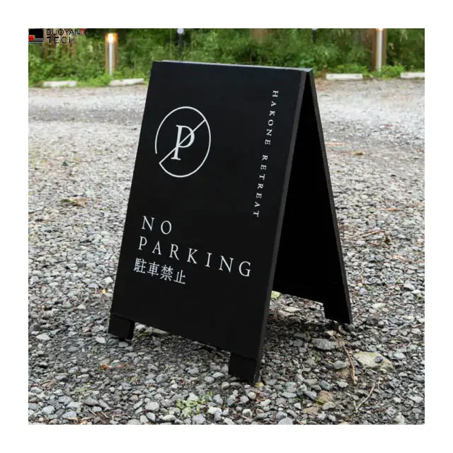 Sturdy Folded Metal Board A Frame Sign Stand For Sidewalk Menu Display Double Sided Advertising Boards