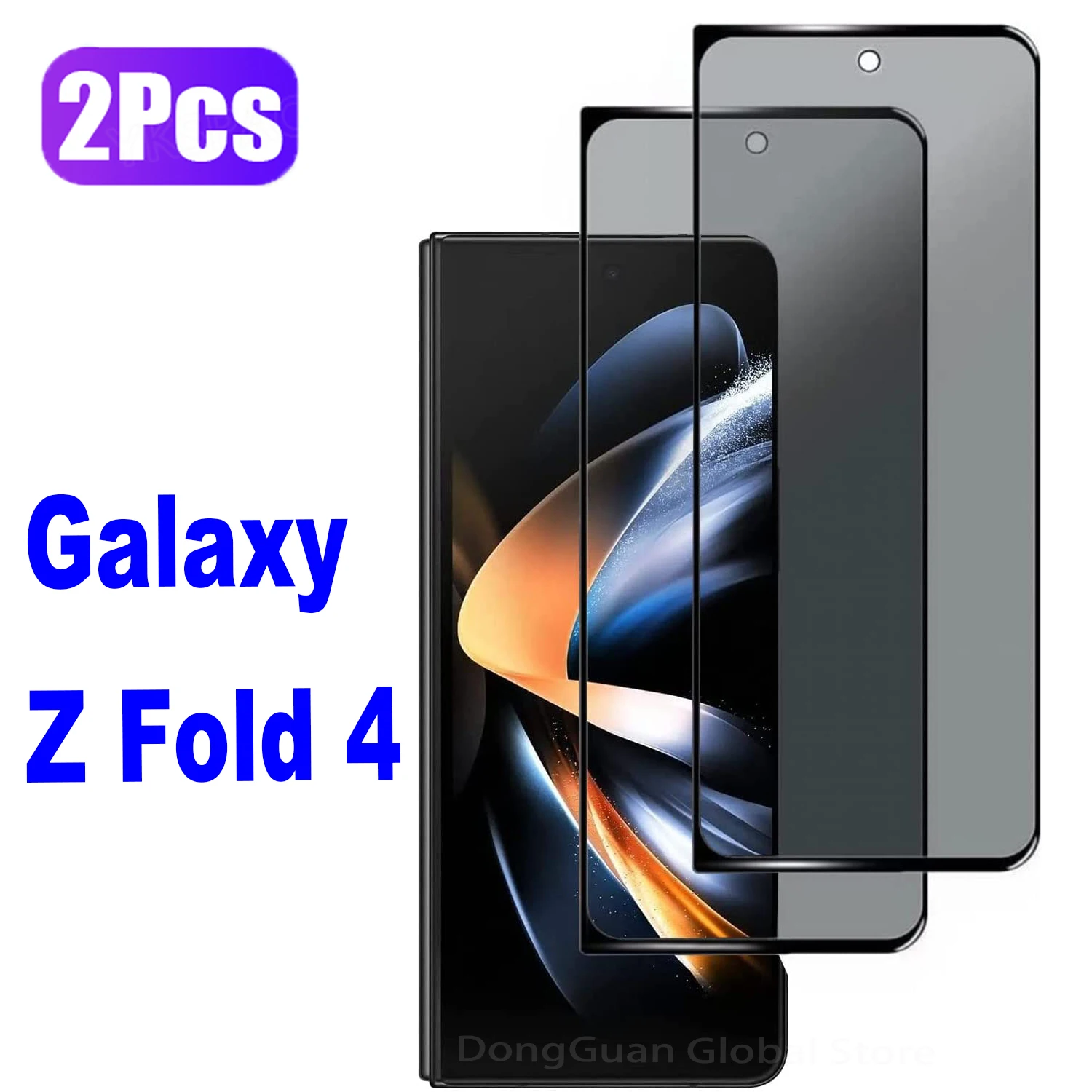 9H Black Anti Spy Tempered Glass Film For Samsung Galaxy Z Fold 3 Z Fold 4 Z Fold 5 Z Fold 2 6 2/4Pcs Privacy Screen Protector G