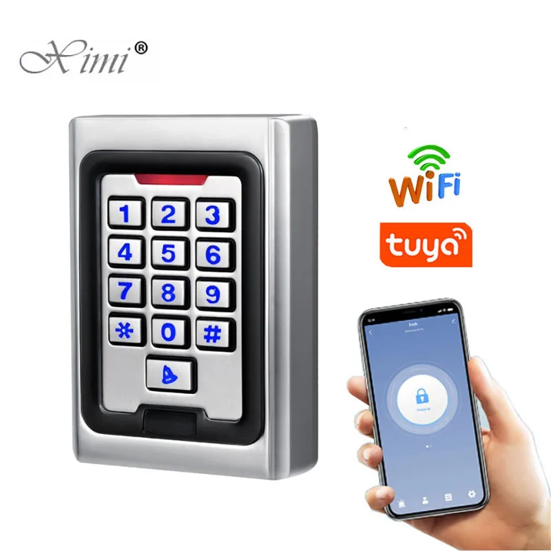 New K5 WiFi Tuya App Smart Door Lock RFID Card Access Control Metal Keypad Standalone Door Access Controller System
