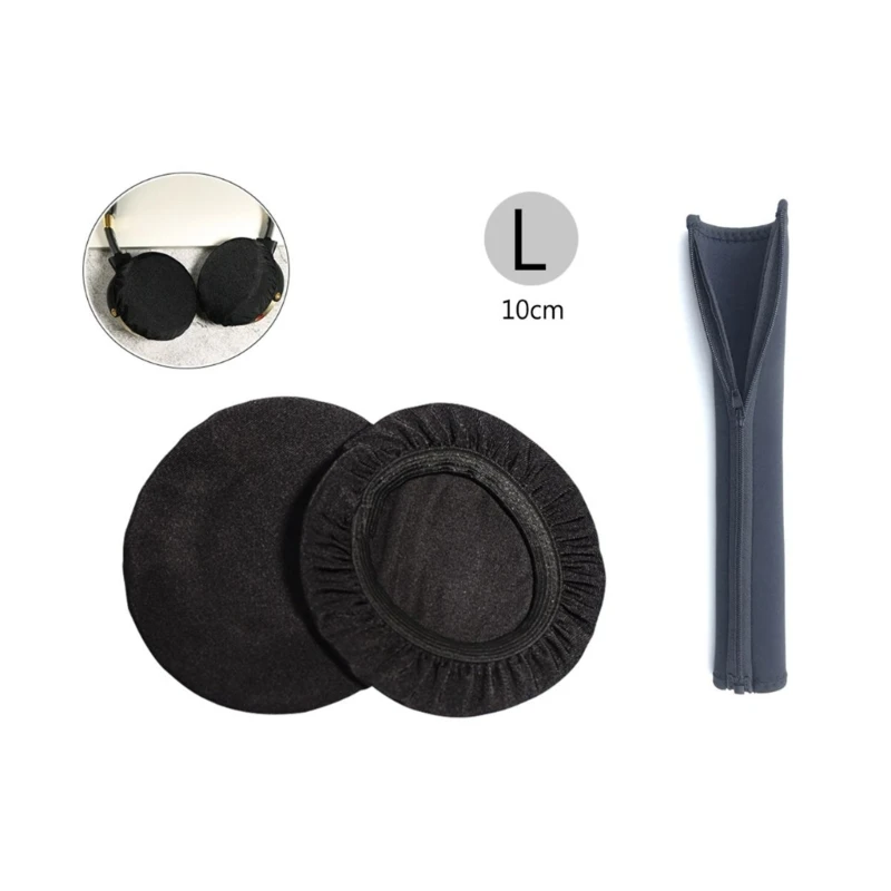 أغطية وسادات الأذن العالمية، حامل شريط سماعة الرأس، ممتص للعرق خلال 6-9/9-11 سم، وسادات الأذن لمعظم سماعات الرأس 448F