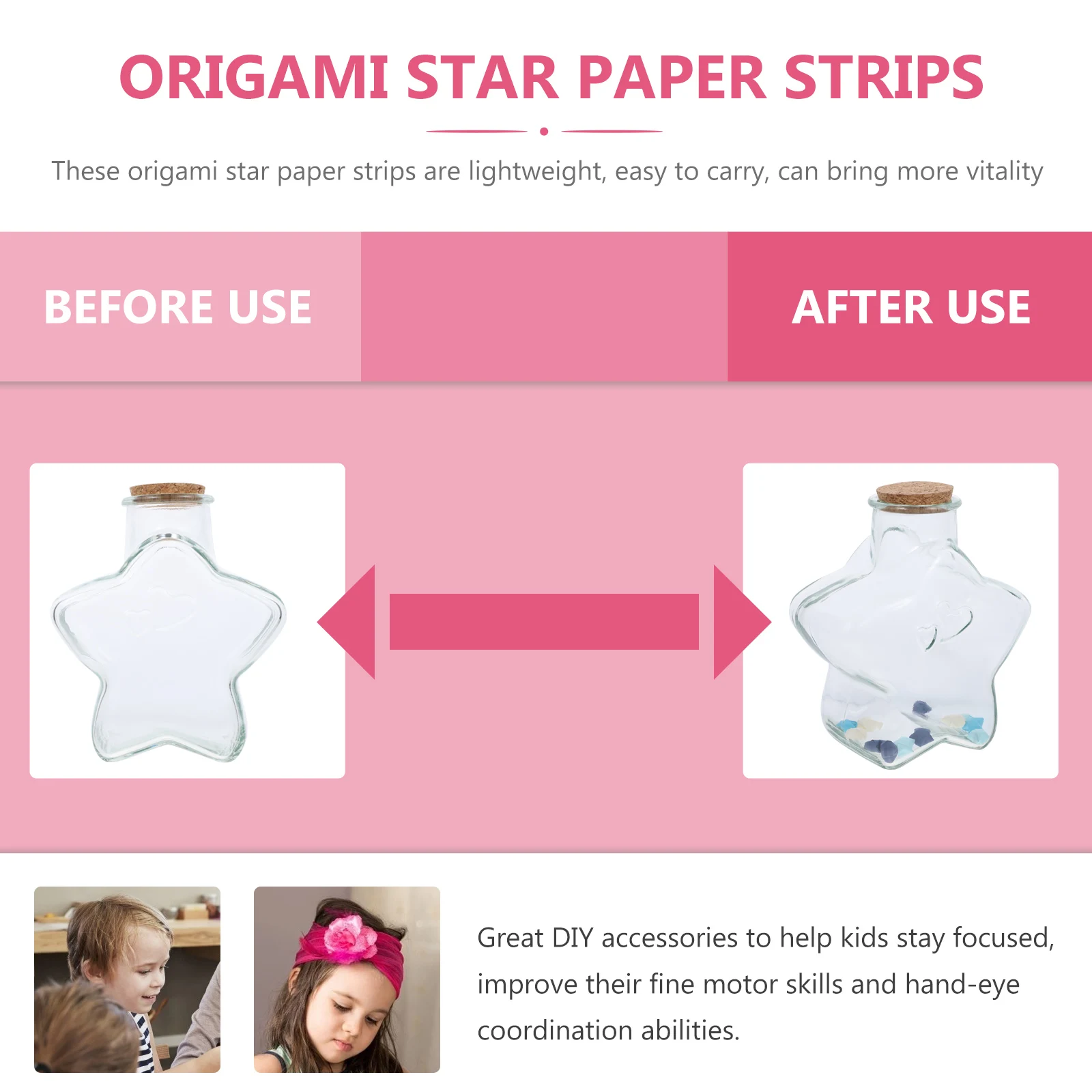 

540 Paper Strips Star Bottle DIY Craft Kits Blue Gradient 1 Set Birthday Party Decor Gifts Storage Vials