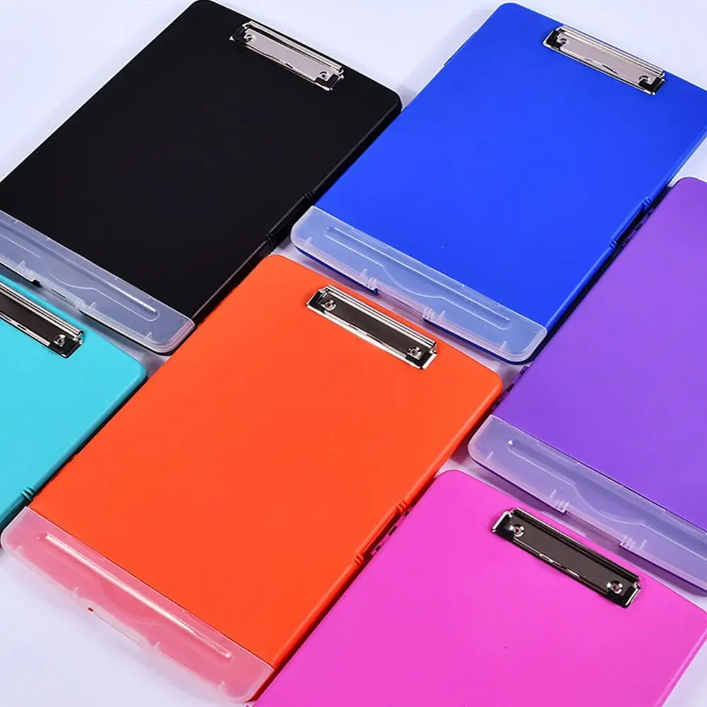 1PC Plastic Storage Clipboard File Box Case Document File Folders Clipboard Writing Pad Stationery School Office Supplies