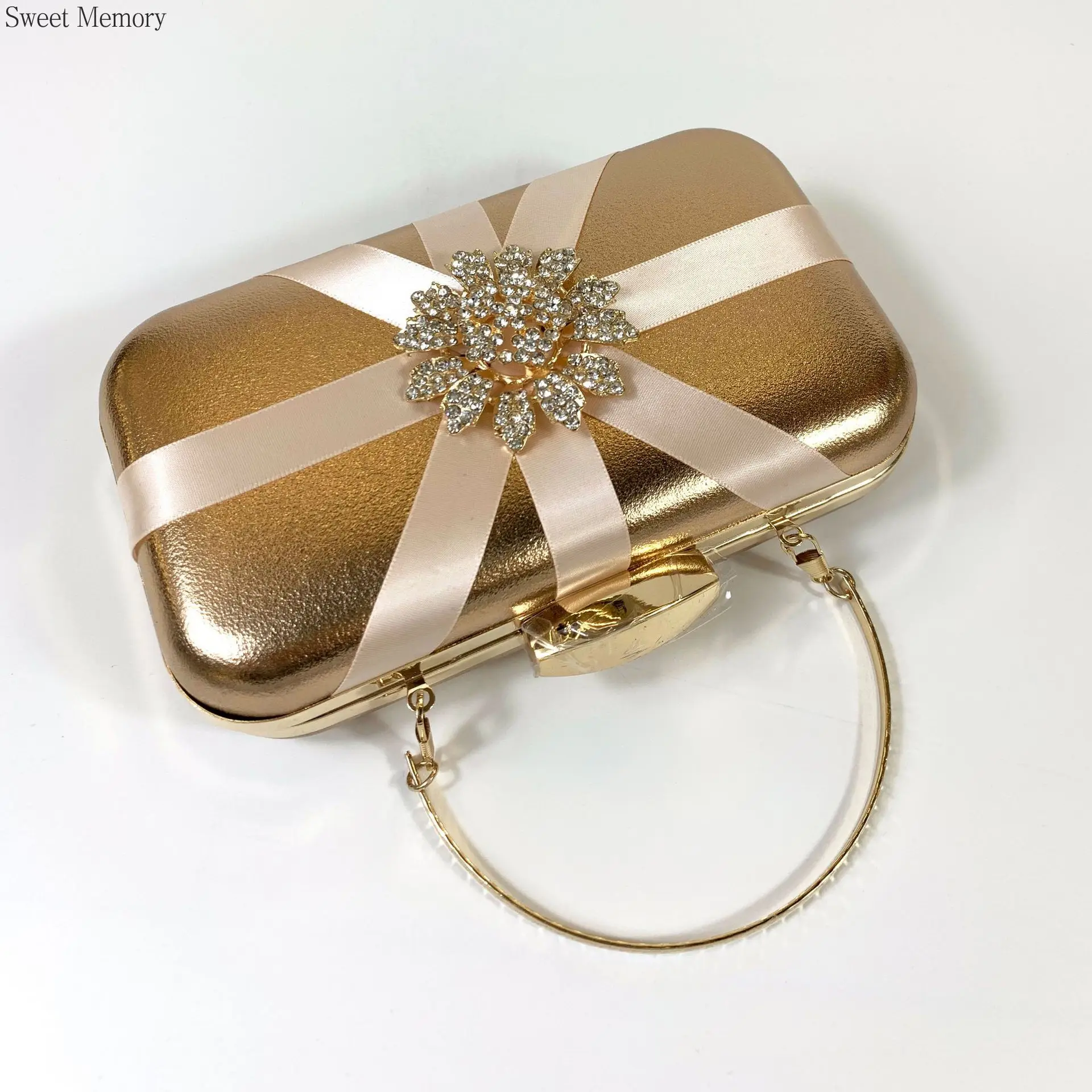 

M343 Sweet Memory Flower Banquet Bag Dolly Bags PU Banquet Party Box Bag One Shoulder Handheld Bridal Wedding Bags