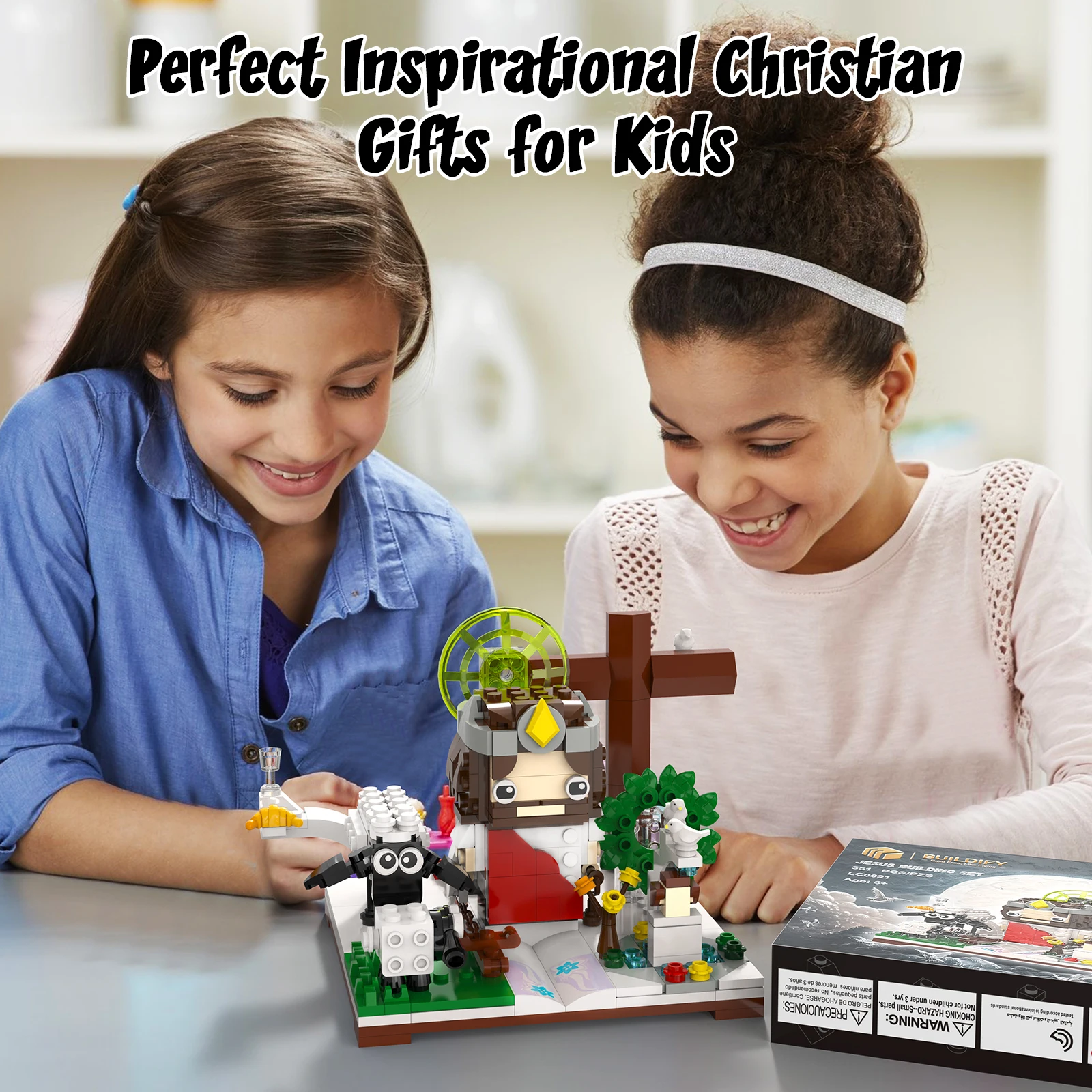 Jesus Building Set, Little Jesus Christ Toy Christianity Decor, Easter Christmas Christian Gift for Women Men Kid Age 6+, 351PCS