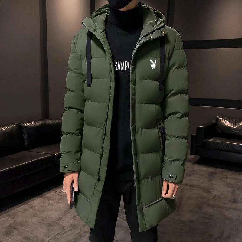 

Men's Cotton Jaet Winter Coat Korean Sle Slim Fit Hooded down Cotton Youth Large Size Coat Warm Thiened