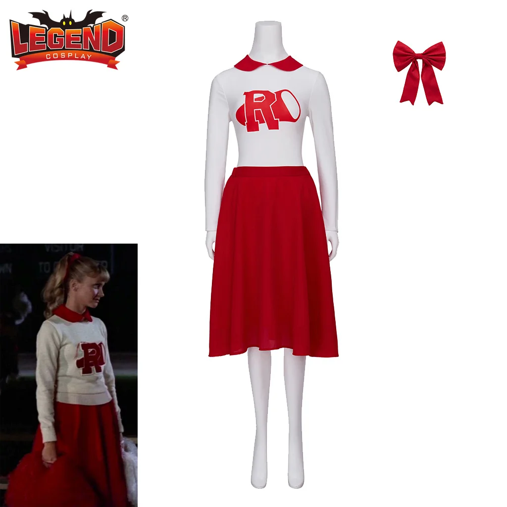 

Grease Rydell High Cheerleader Costume Grease Rise of The Pink Ladies Cosplay Costume Cheer Uniform Dress Top Skirt Adult Women