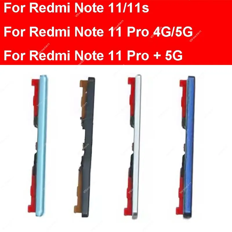 Power Volume Side key For Xiaomi Redmi Note 11 11S Pro Plus 4G 5G Volume Button Power Side Button Replacement Repair Spare Parts