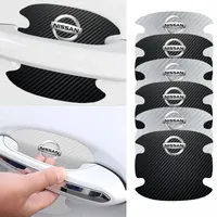 4pcs Car Logo Door Handle Protection Film Car Stripe Sticker for Nissans Qashqai X J10 J11 Trail Tiida Juke Car Auto Accessories