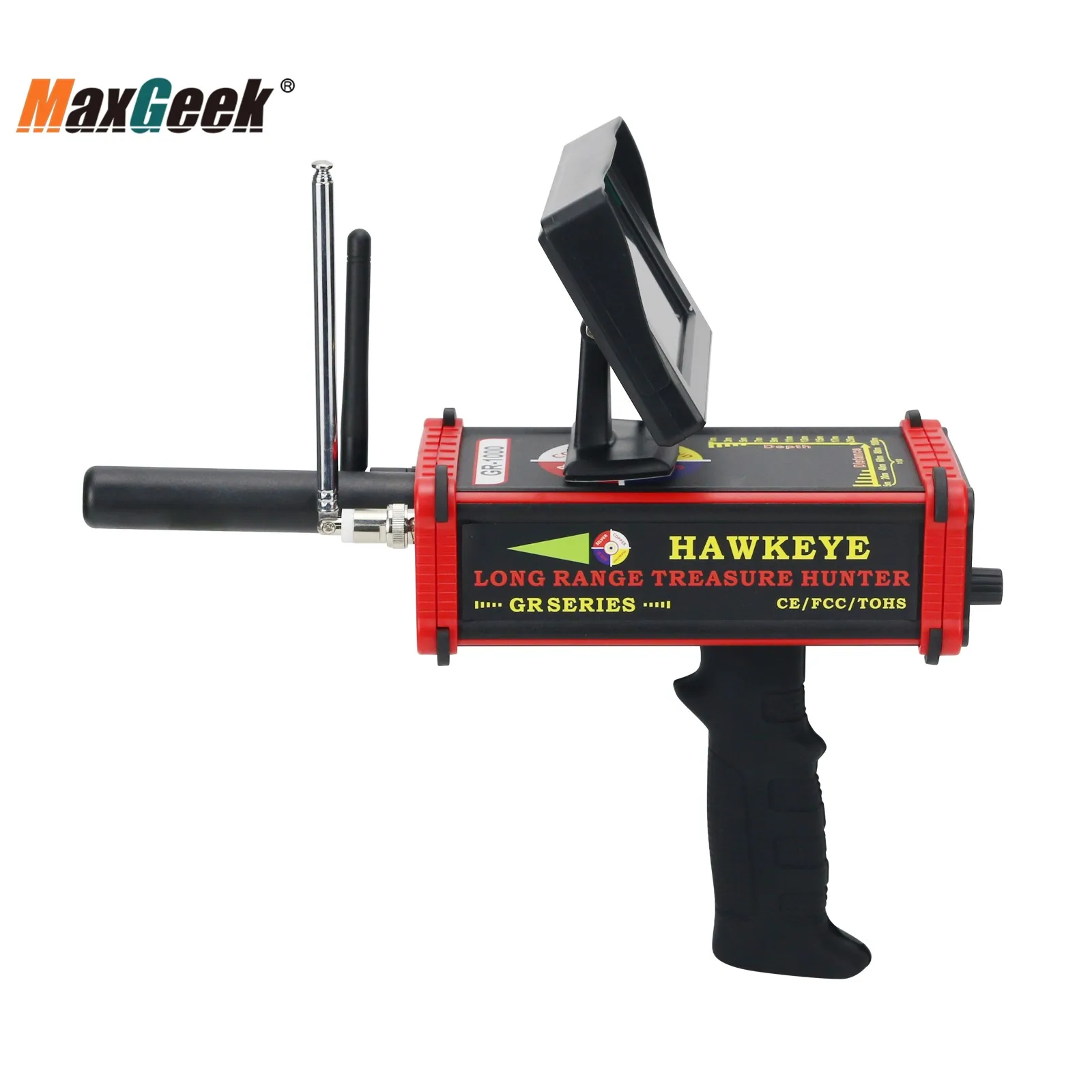 Imagem -03 - Maxgeek Hawkeye Gr1000 Plus Gold Detector Long Range Treasure Hunter Localizador de Ouro Detector de Metal com Tela