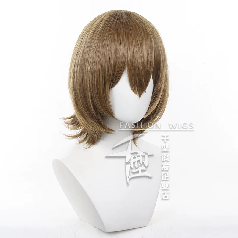 Akechi goro cosplay perucas 35cm curto feminino meninas p5 goro akechi cosplay cabelo sintético resistente ao calor + boné peruca grátis