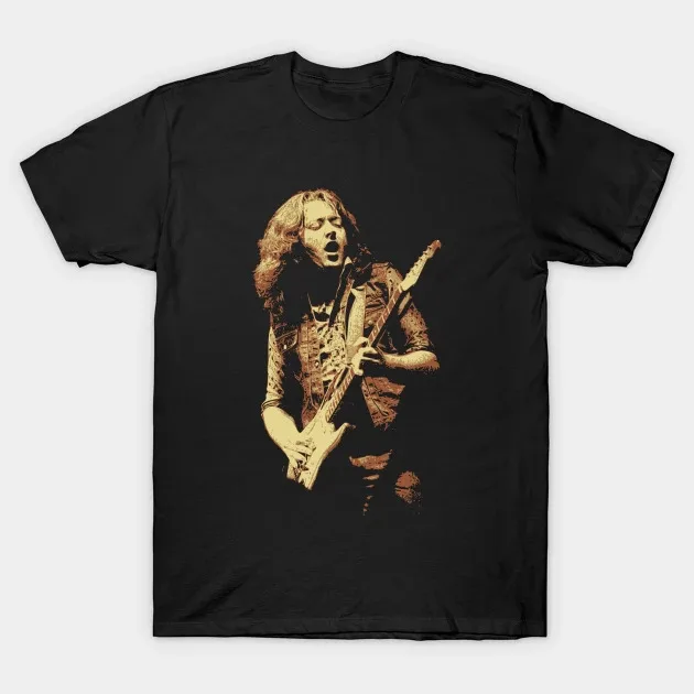 Retro Rory GallAGHER sINGER t-sHIRT sHORT sLEEVE bLACK uNISEX s-234xl cc1634