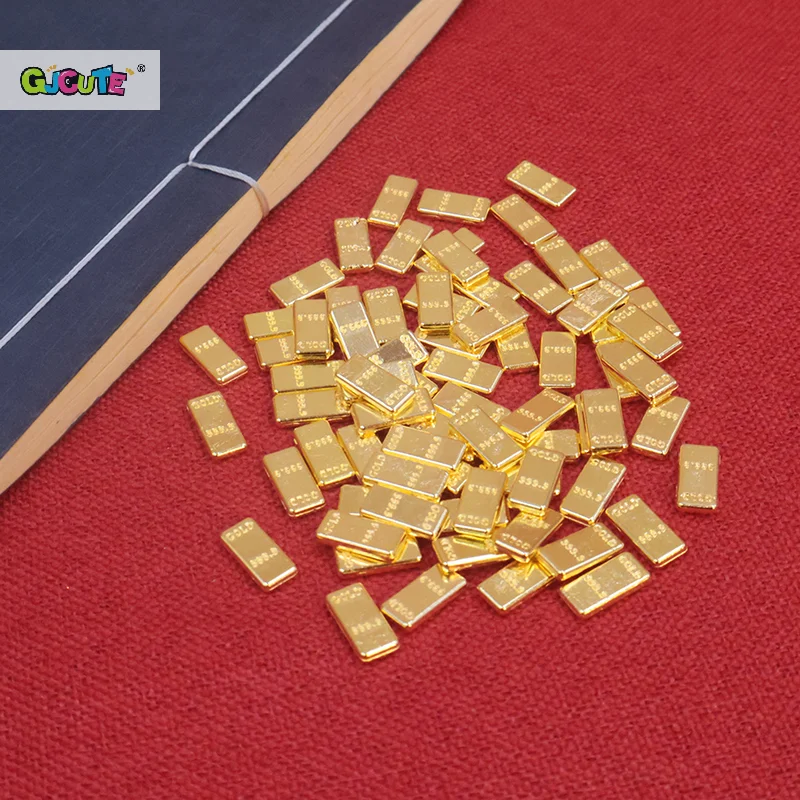 50 stks/set Poppenhuis Miniatuur Gouden Bars Model Voor Poppenhuis Decor Kids Fantasiespel Speelgoed Gift