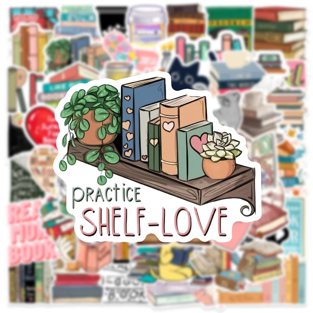 

10/30/50pcs Cartoon Reading Books Stickers Aesthetic Decals Decoration DIY Luggage Notebook Scrapbook Funny Graffiti Sticker Toy