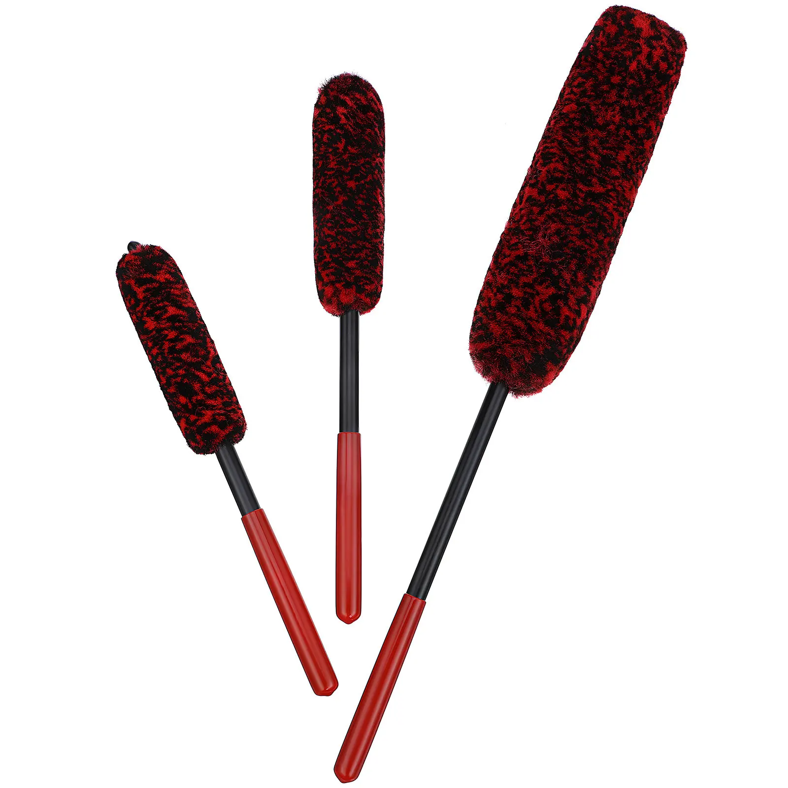 3Pcs Automotive Tire Brush Set Dense Bristles Wheel Cleaner Brushes for Car Detailing Rim Hub Cleaning Design