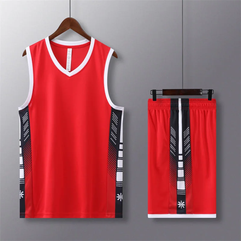 Brand basketball jerseys sleeveless vest five quarter pants set custom print number and name 7701Basketball uniform custom 153