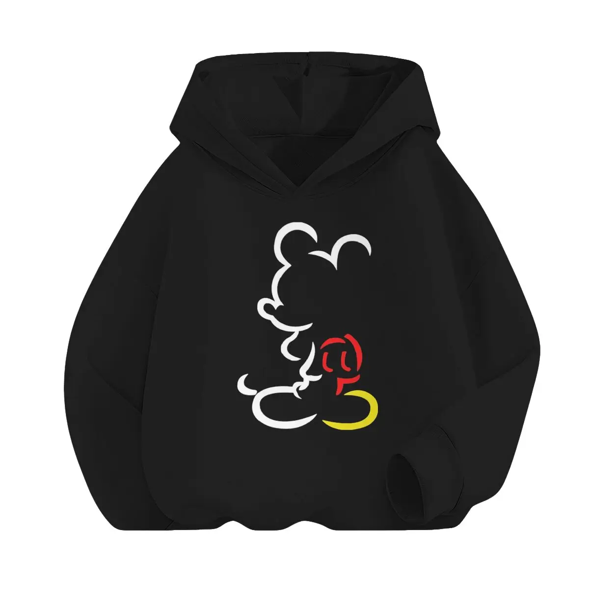 

Funny Mickey Mouse Print Hooded Shirt Girls Boys Harajuku Fashion Casual Hoodies Kids Classic Character Long Sleeve Pullover Top