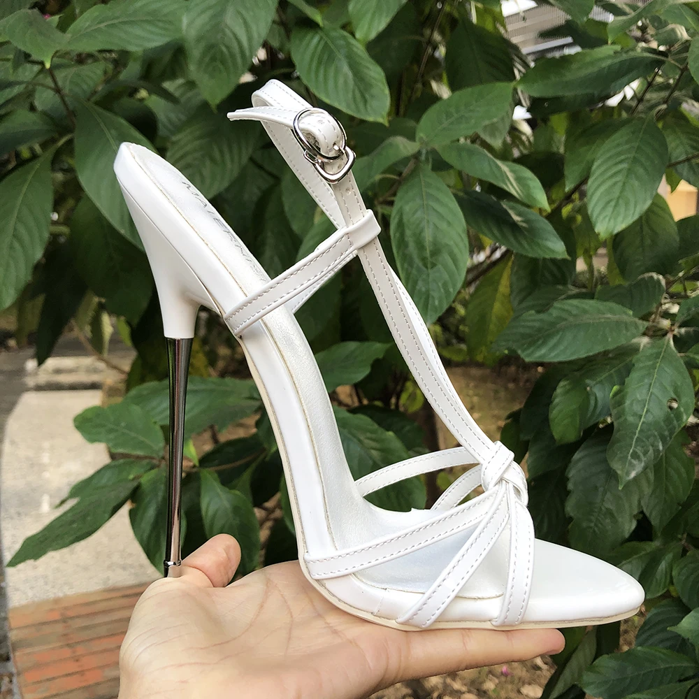 Tikicup 16cm Extreme High Heel Sandals Sexy Women Stilettos Pumps Fetish Ankle Strap Show Model Party SM Man Unisex Shoes Size46