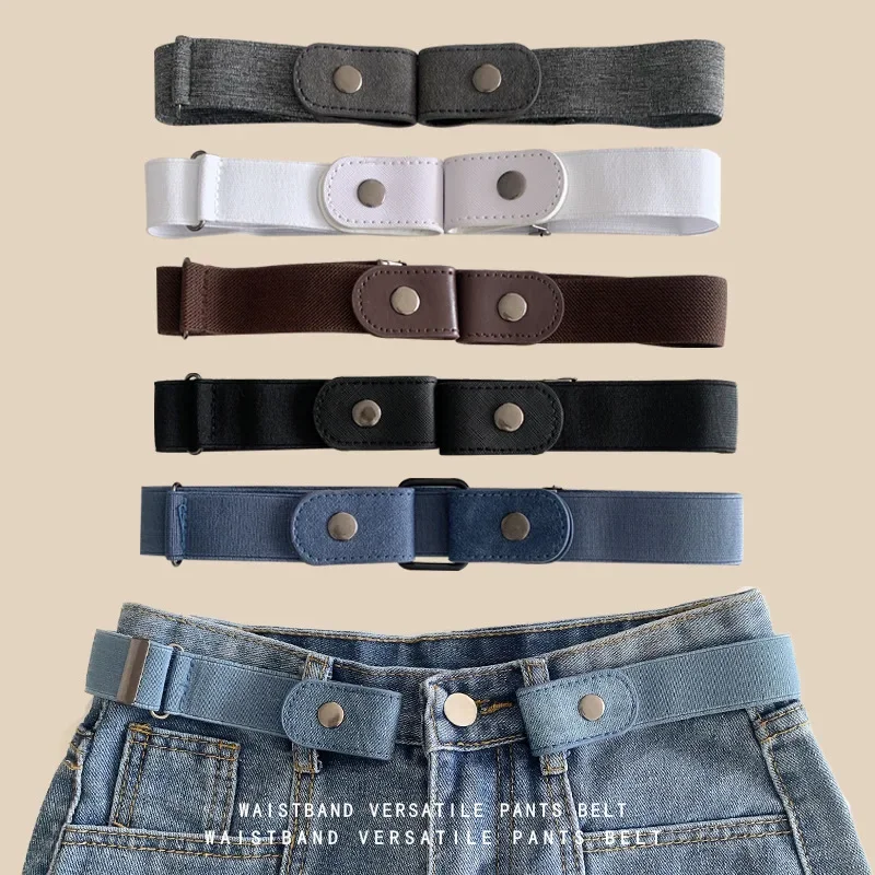 Women's Invisible Elastic Belt High Stretch Adjustable Buckle-free Waistband for Jeans And Dresses Easy Wear Hidden Strap