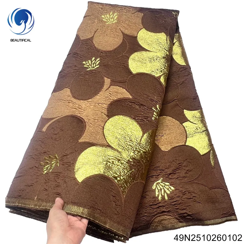 

2025 New Colorful African Jacquard Lace, Exquisite and Beautiful Party and Banquet Dress 49N25102601