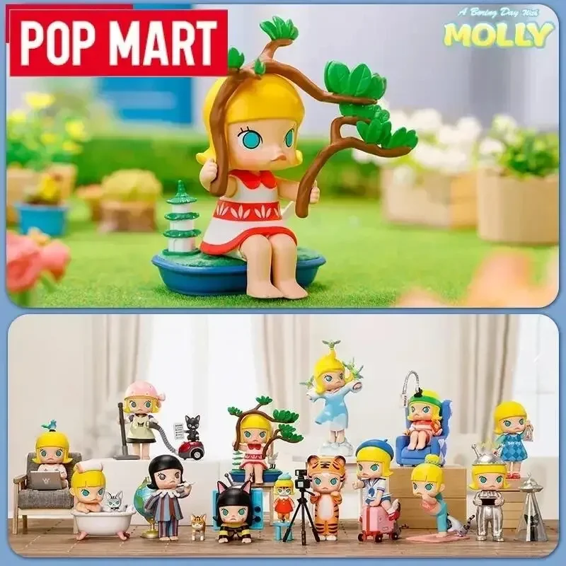 

POP MART A Boring Day with Molly Series Mystery Box Cute toy dolls Blind Box Toys Mistery Action Figure Cute Model Birthday Gift