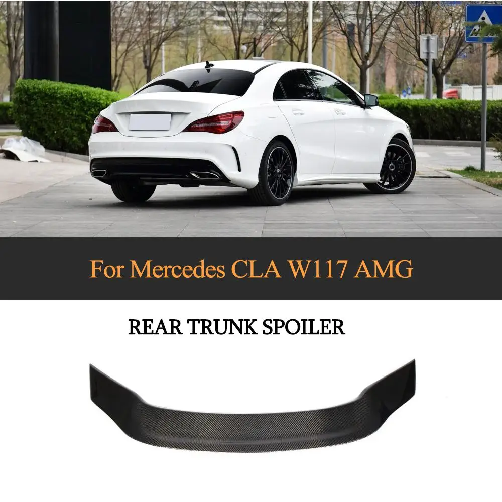 Car Rear Spoiler For Mercedes-Benz CLA Class W117 CLA180 200 250 CLA45 AMG 2013-2019 Carbon Fiber Rear Trunk Wing