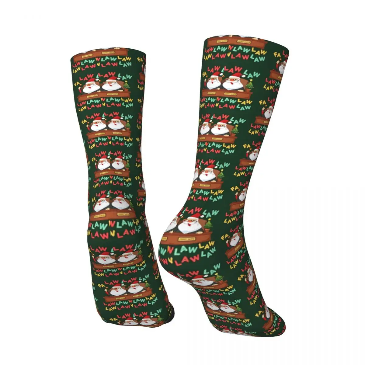 Crazy compression Lawyer Fa Law Law Sock for Men Vintage Christmas Seamless Pattern Crew Sock Novelty