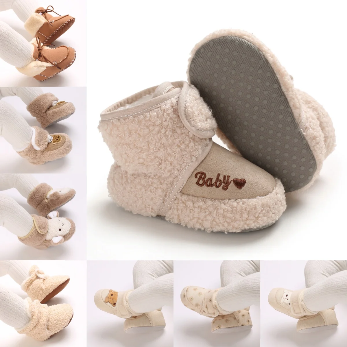 Newborn Baby Autumn Winter Boots Baby Girl Boys Winter Warm Shoes Apricot Fashion Toddler First Walkers Kid Shoes 0-18M