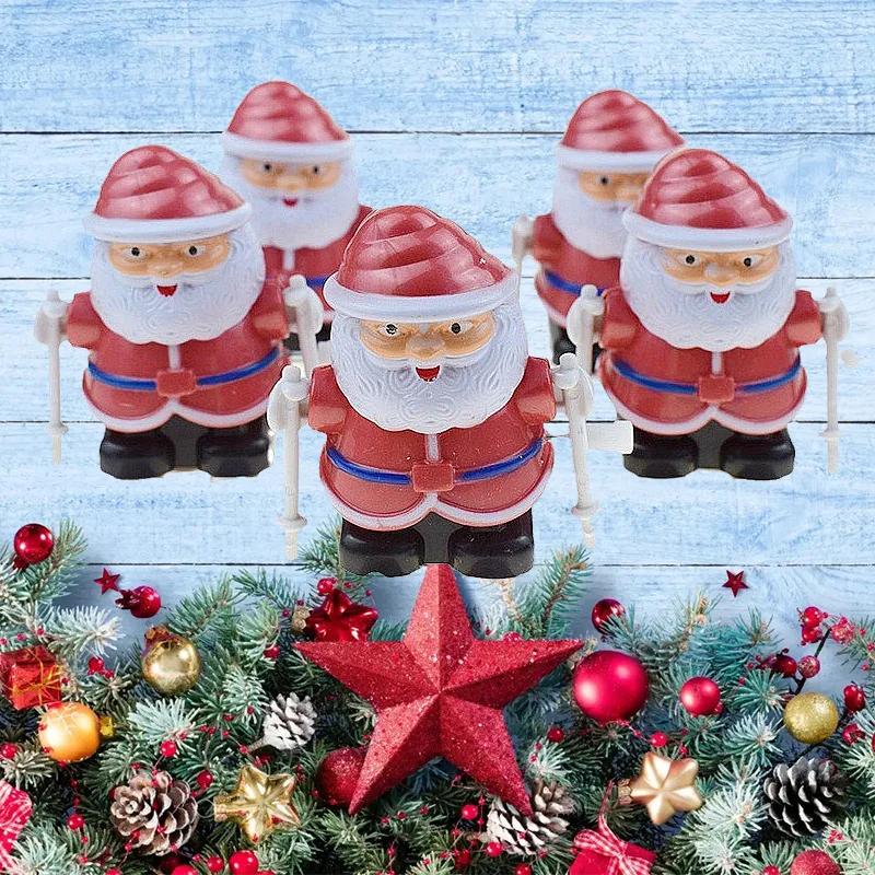 Creative Wacky Christmas Wind Up Toy Walking Santa Clockwork Toy Home Decor Christmas Decorations Children New Year Holiday Gift