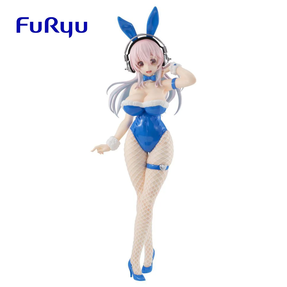 In Stock Original FuRyu SUPER SONICO THE ANIMATION SUPERSONICO Blue Rabbit Girl PVC Anime Figure Action Figures Model Toys