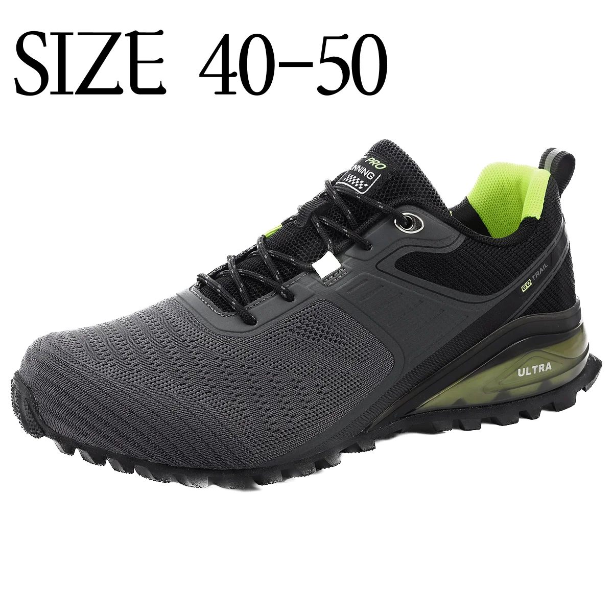 Men Trail Running Shoes Lightweight Breathable Knit Fashion Sneakers Outdoor Trekking Jogging Walking Tennis Shoes Size 40-50