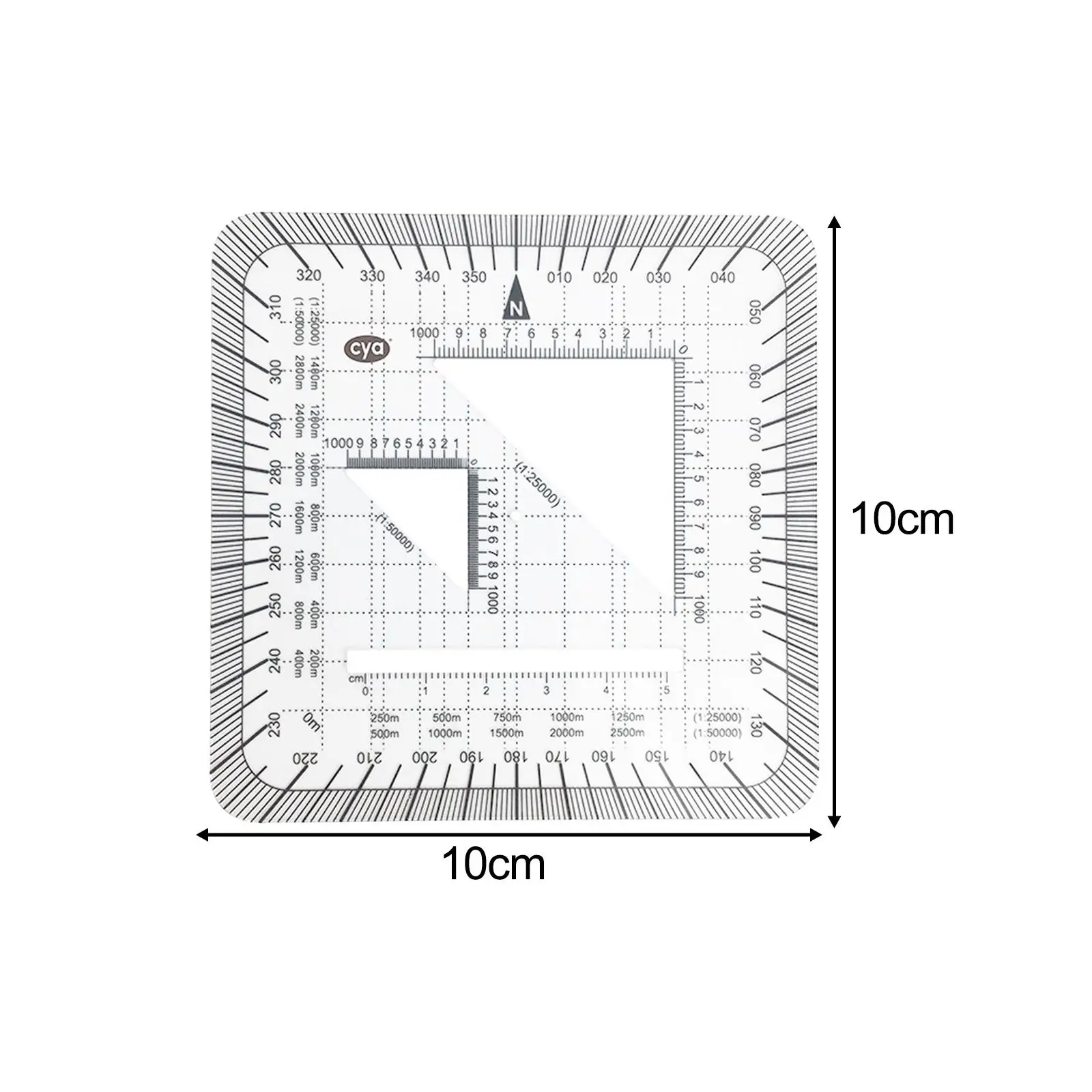 Protractor Ruler Protractor for Poltting Utm, Usng, Mgrs Coordinates Working