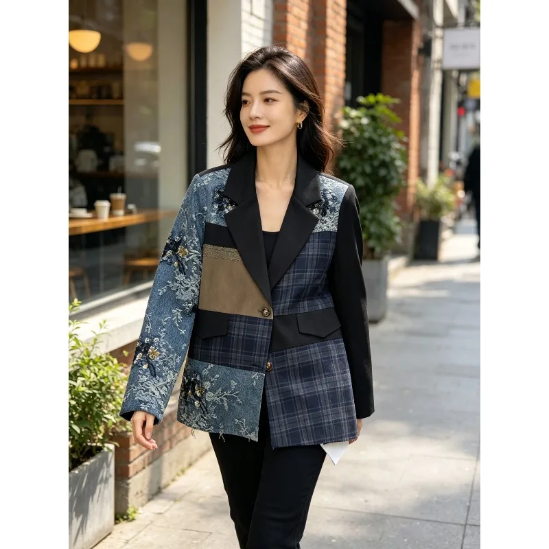 SuperAen Women's 2026 Autumn New Korean Style Casual Fashion Oversize Coat High Street Loose Suits Blazer